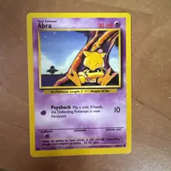 Abra 43/102 Base Set Common Pokemon Card Unlimited Edition WOTC D47 - Image 1