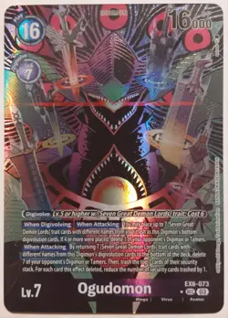 Digimon Card Game EX6-073 Ogudomon SEC Alt Art Infernal Ascension Foil NM/M - Image 1