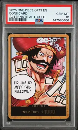 DON!! CARD ALTERNATE ART-GOLD ONE PIECE PSA 10 - Image 1