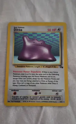 Ditto 3/62 Holo Rare card from the 1999 Fossil set - Image 1