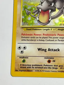*** Aerodactyl 1/62 Holo Rare Fossil Pokemon Card 1999 WOTC LP - Image 4
