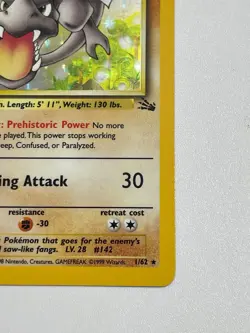 *** Aerodactyl 1/62 Holo Rare Fossil Pokemon Card 1999 WOTC LP - Image 5