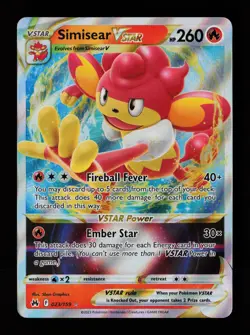 Simisear VSTAR 023/159 Holo VSTAR Rare Crown Zenith Pokemon Cards - Image 1