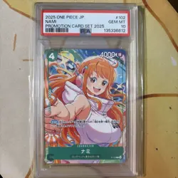 Nami One Piece Japanese Promotional Card Set PSA 10 P-102 - Image 1