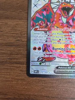 Pokemon TCG Charizard EX Obsidian Flames Holo Ultra Rare Card 215/197 - Image 3