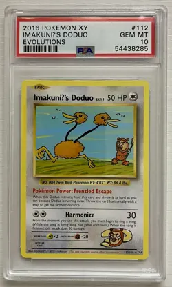 Pokemon Evolutions XY Imakuni's Doduo PSA 10 TCG Card 112/108 2016 GEM MT - Image 1