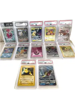 Pokemon Graded Card Lot 12x Pikachu, Joleen, Pidgeot, Dark Golduck 1st.,,, - Image 1