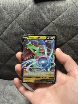 Pokemon TCG Rayquaza v Crown Zenith Holo Ultra Rare Card 100/159 - Image 1