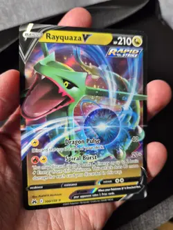 Pokemon TCG Rayquaza v Crown Zenith Holo Ultra Rare Card 100/159 NM Condition - Image 3