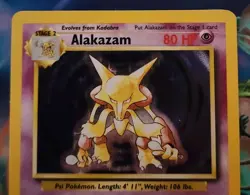 Pokemon Alakazam Holo Rare TCG Card 1/102 Base Set LP - Image 3