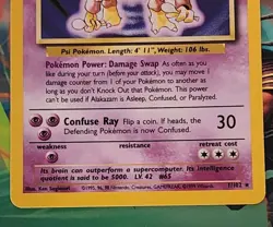 Pokemon Alakazam Holo Rare TCG Card 1/102 Base Set LP - Image 4