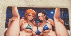 Nico Robin Nami One Piece Anime Waifu Card Doujin ACG Holo Double Sided - Image 1
