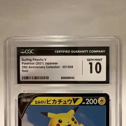 CGC 10 Surfing Pikachu V 021/028 RR 25th Anniversary Collection s8a Pokemon Card - Image 4