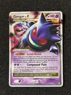 Pokemon Gengar LV.X 97/99 Arceus Ultra Rare Holo Pokemon TCG Card English 2009 - Image 1