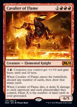 Cavalier of Flame -Foil Near Mint MTG Magic 2020 Core Set - Image 1