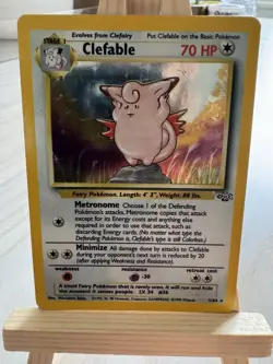 Pokemon TCG Clefable Jungle Set Holo Rare Card 1/64 WOTC - Image 1