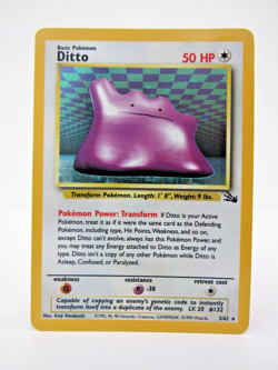 Ditto 3/62 Holo Rare Fossil Pokemon Card 1999 WOTC LP - Image 1