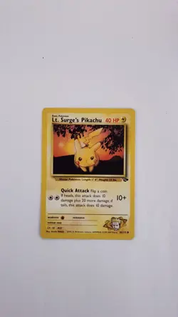 Pokemon TCG Lt. Surge's Pikachu Card #84/132 Gym Challenge Reg. Non Holo Common. - Image 1