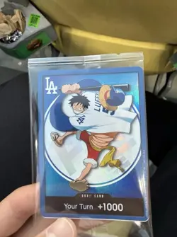 2026 ONE PIECE x Los Angeles Dodgers Monkey D. Luffy DON!! Promo Card SGA 7/2/26 - Image 1