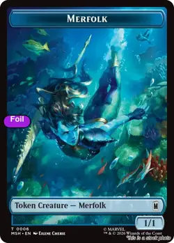 MTG Foil Merfolk // Doombot Double-Sided Token Card #006/018 Marvel Super Her... - Image 1
