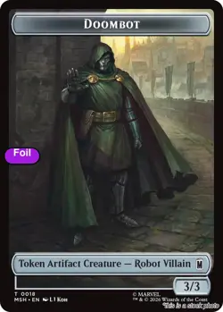 MTG Foil Merfolk // Doombot Double-Sided Token Card #006/018 Marvel Super Her... - Image 2