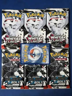 Pokemon TCG Black Bolt & White Flare Sealed Booster Pack Bundle English - Image 1