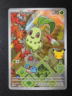 Pokemon TCG Chikorita MEP 046 First Partner Illustration Series 2 *Pack Fresh* - Image 3