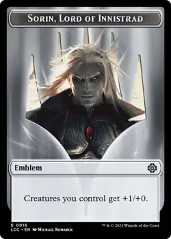 NM Sorin, Lord of Innistrad Emblem, MTG, Lost Caverns of Ixalan Token, Magic - Image 1