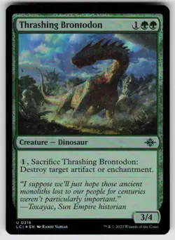 Thrashing Brontodon 216 The Lost Caverns of Ixalan Magic: The Gathering Foil NM - Image 1