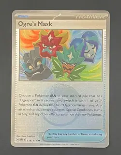 Pokemon Card Ogre's Mask 118/131 Poke Ball Reverse Holo Prismatic Evolutions NM - Image 1