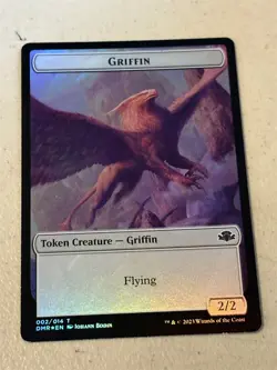 mtg foil token Griffin // Goblin, 002/007, Dominaria Remastered, unplayed - Image 1