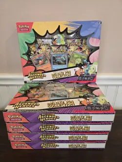 LOT OF 5 Pokemon TCG Ascended Heroes First Partners Deluxe Pin Collection Sealed - Image 1