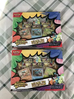 Pokemon TCG Ascended Heroes First Partner Deluxe Pin Collection New/Sealed x 2 - Image 1