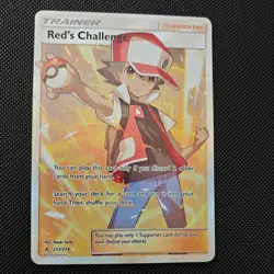 Pokemon TCG Red's Challenge 213/214 SM Unbroken Bonds Full Art Card NM - Image 1