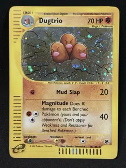 🌀SWIRL🌀 Pokemon TCG Dugtrio Expedition Base Set Holo Rare Card 10/165 - Image 1