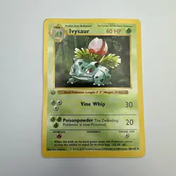 Pokemon Card - Ivysaur 030/102 - 1st Edition Base Set (Shadowless) - Uncommon - Image 1