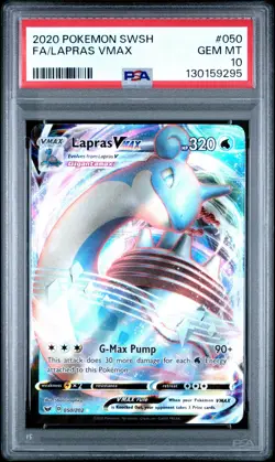 PSA 10 Lapras VMAX 050/202 SWSH Base Set Holo Pokemon Card - Gem Mint - Image 1