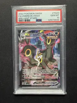 PSA 10 Umbreon VMAX TG23/TG30 Brilliant Stars Full Art 2022 SWSH Pokemon Card - Image 1