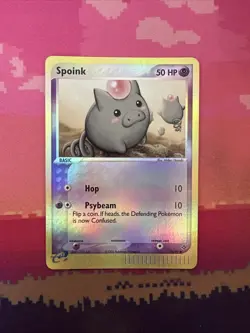 Pokemon Card Spoink EX Dragon Reverse Holo 74/97 Near Mint - Image 1