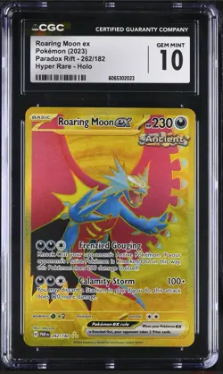 CGC 10 Roaring Moon EX 262/182 Paradox Rift Full Art Hyper Rare Pokemon Card - Image 1