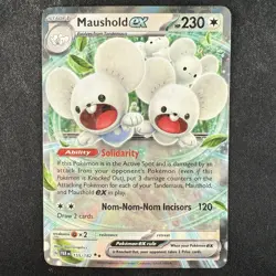 Pokemon TCG Maushold ex SV Paradox Rift 155/182 Double Rare Holo Card 2 - Image 1