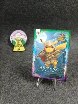 Assasin's Creed Pikachu 100 Holo Card Pokemon Pikachu Cosplay! Series 1 - Image 1