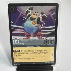 Disney Lorcana Shimmering Skies 187/204 Pete Wrestling Champ Rare NM FOIL Card - Image 1