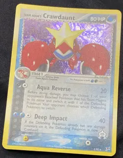 Pokemon Card - Team Aqua's Crawdaunt 2/95 HOLO Rare 2004 Magma vs Aqua Near Mint - Image 4