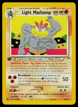 Pokemon Card - Light Machamp Neo Destiny 25/105 1st Edition Rare - Image 1