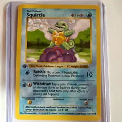 The Pokemon Company Pokemon TCG Squirtle 063/102 Base Set Shadowless 1st Ed - Image 1