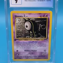 Unown A Non-Holo #33 1st Edition Neo Discovery 2001 Pokemon CGC 9 😈 - Image 3