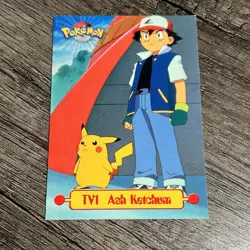 TV1 Ash ketchum Topps Pokemon Character Card TV Animation Series 1 Red Logo 4th - Image 1