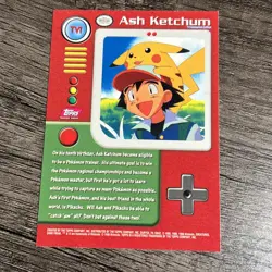 TV1 Ash ketchum Topps Pokemon Character Card TV Animation Series 1 Red Logo 4th - Image 2