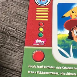 TV1 Ash ketchum Topps Pokemon Character Card TV Animation Series 1 Red Logo 4th - Image 3